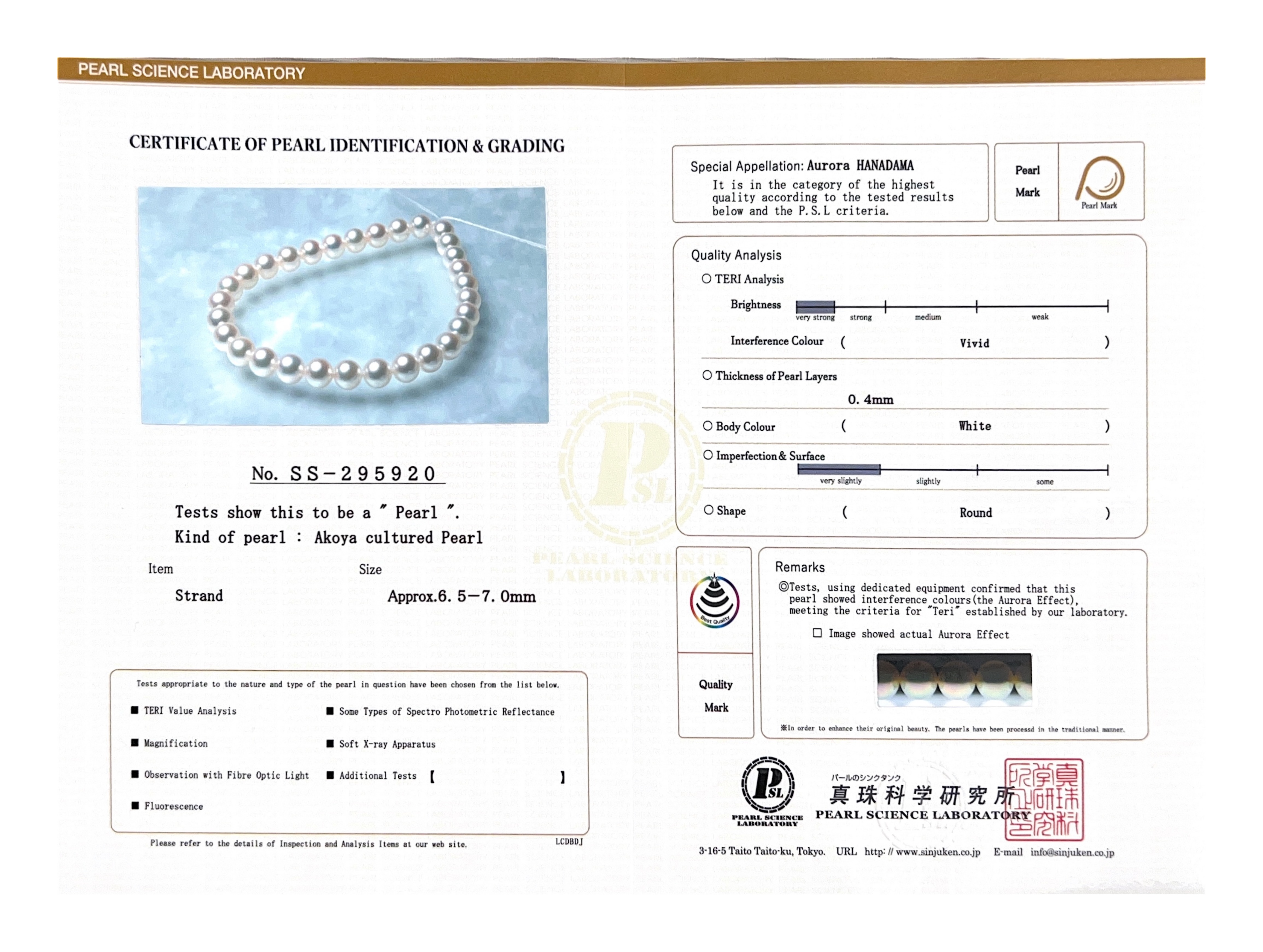 6.5-7.0mm Hanadama Akoya White Pearl Bracelet - Third Image
