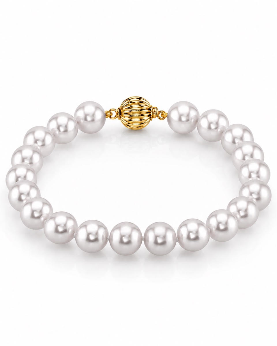 7.5-8.0mm Weißes Akoya-Perlenarmband - AAA-Qualität - Drittes Bild