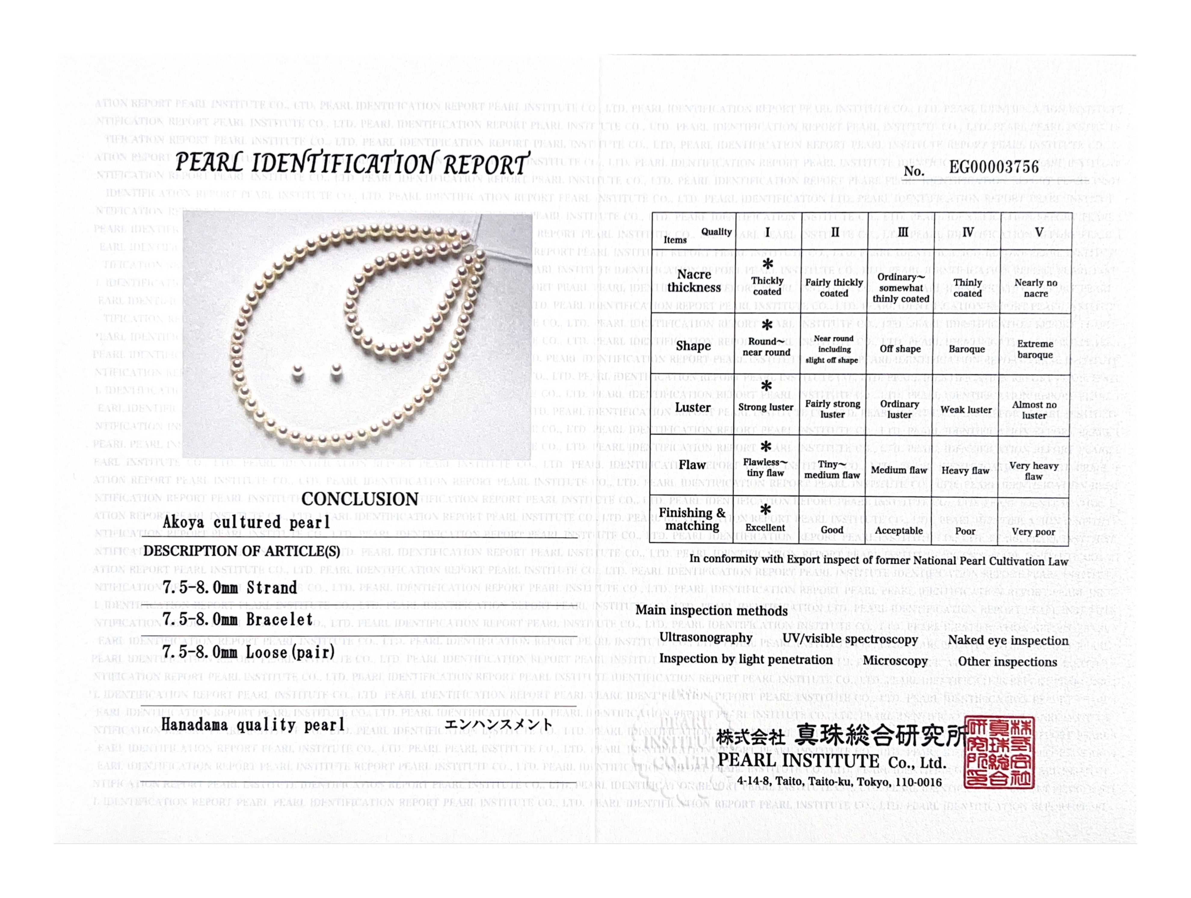 7.5-8.0mm Hanadama-Perlen-Set - Drittes Bild