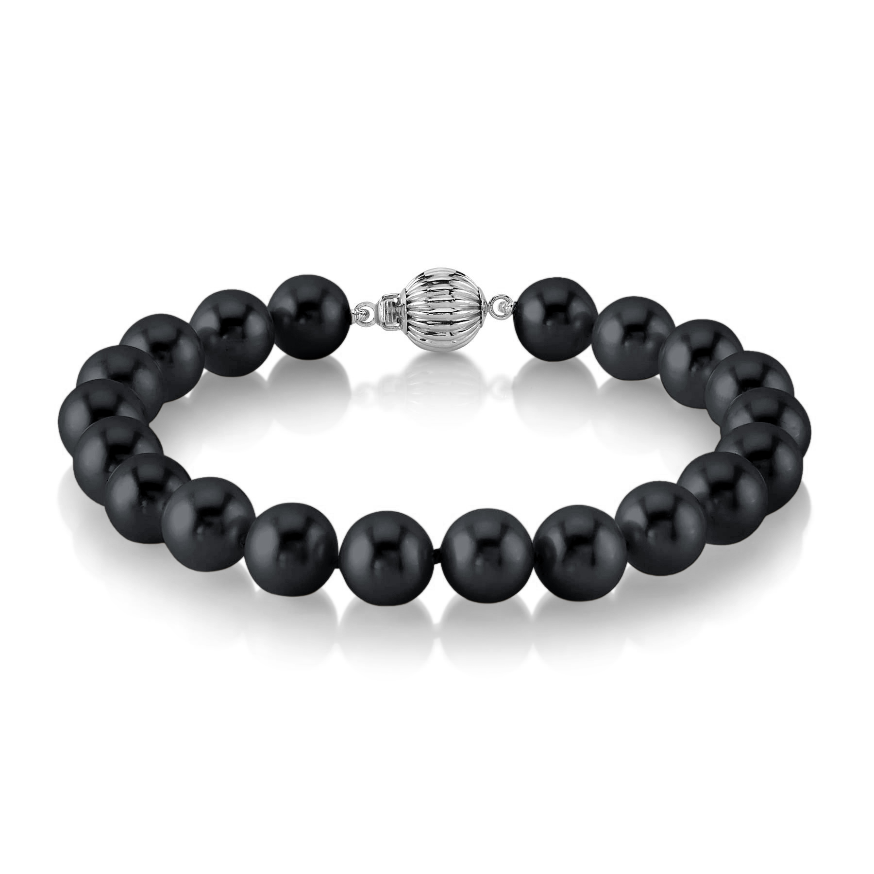 8.5-9.0mm Schwarzes Süßwasserperlenarmband - AAA-Qualität