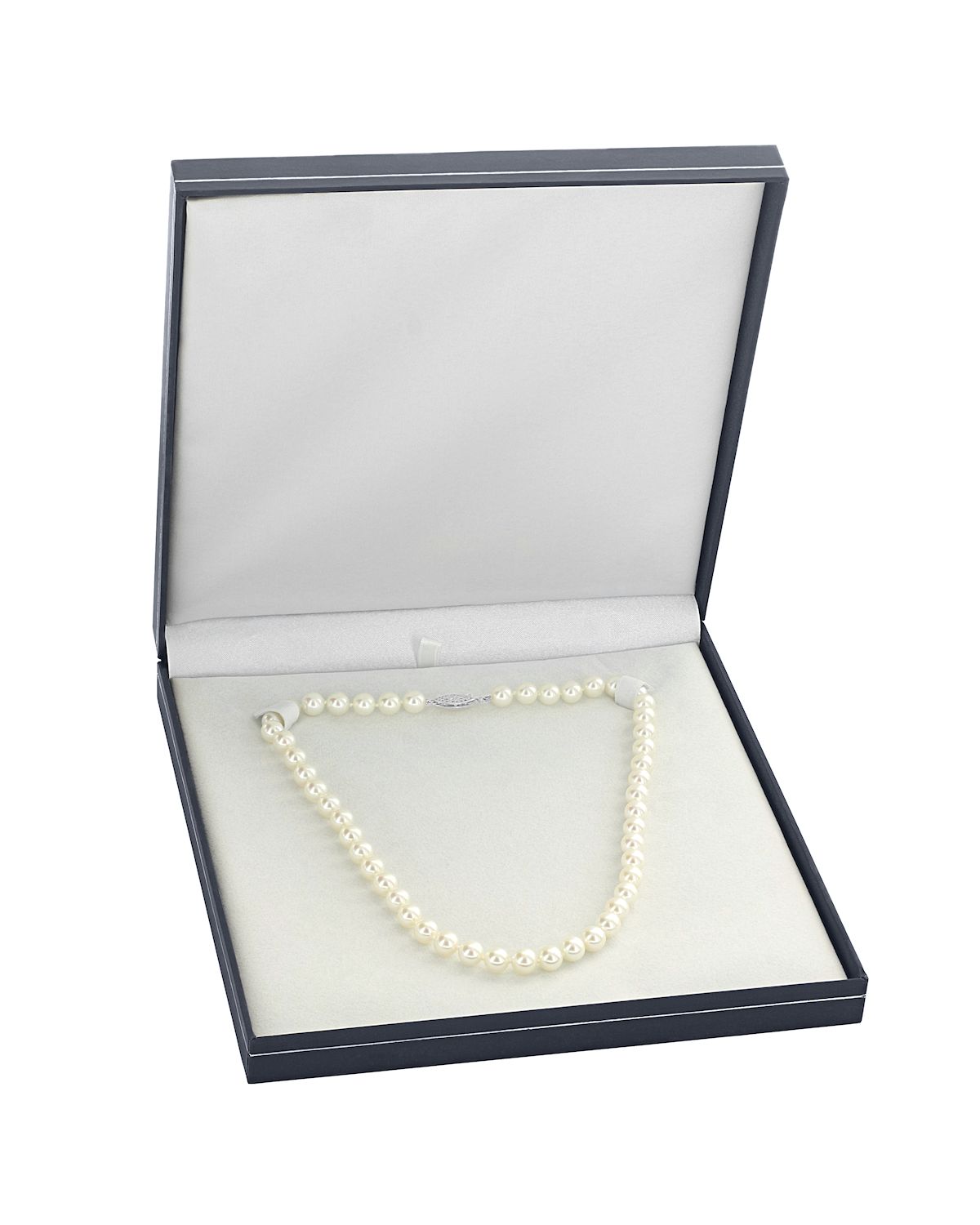 7.5-8.0mm Japanese Akoya White Choker Length Pearl Necklace- AAA Quality