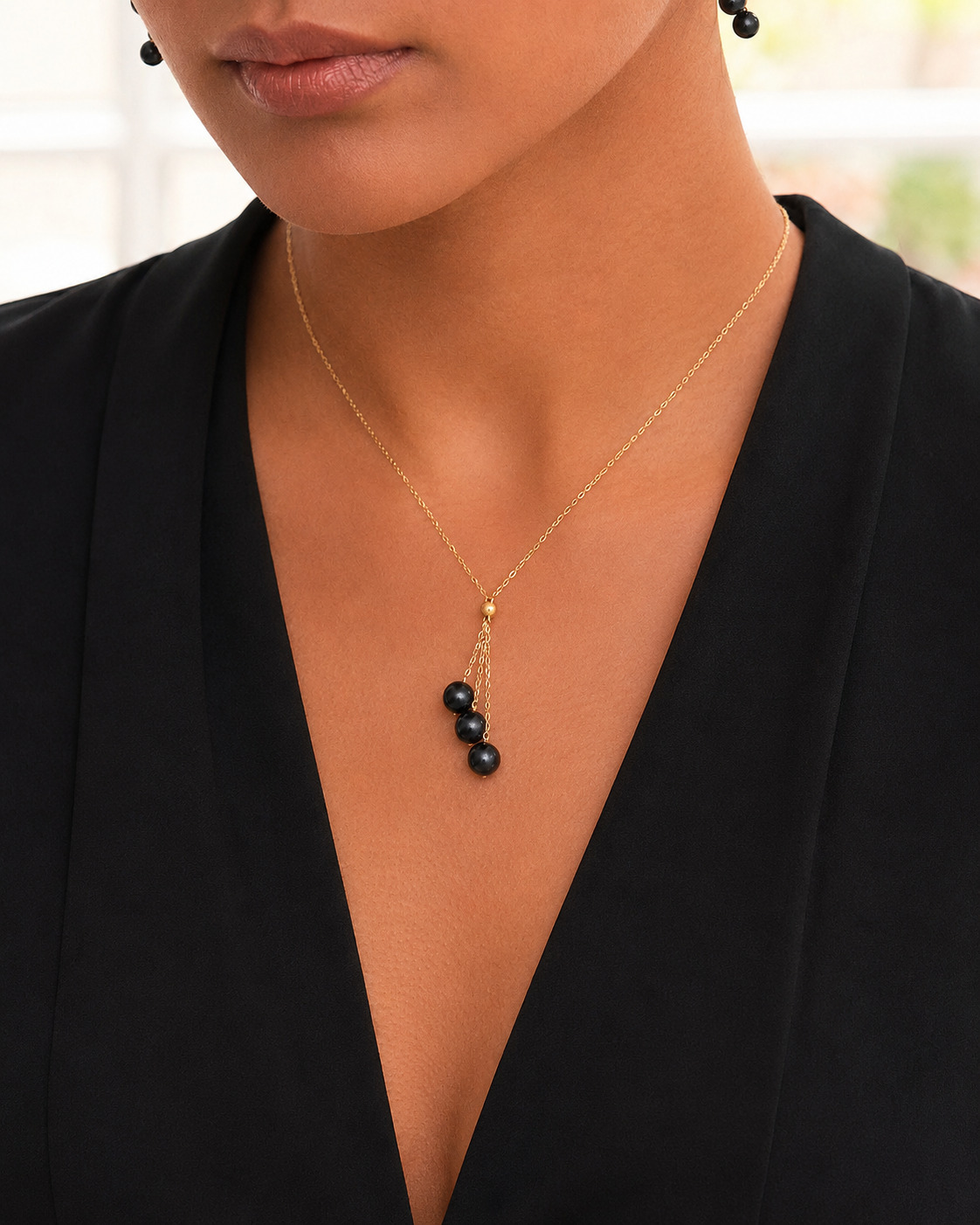 Tincup-Cluster-Anhänger aus 14K Gold mit Tahitiperlen – Zusatzbild