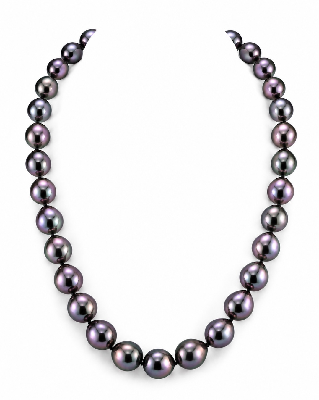 9-11mm Aubergine Tahiti Südsee Barock-Perlenkette