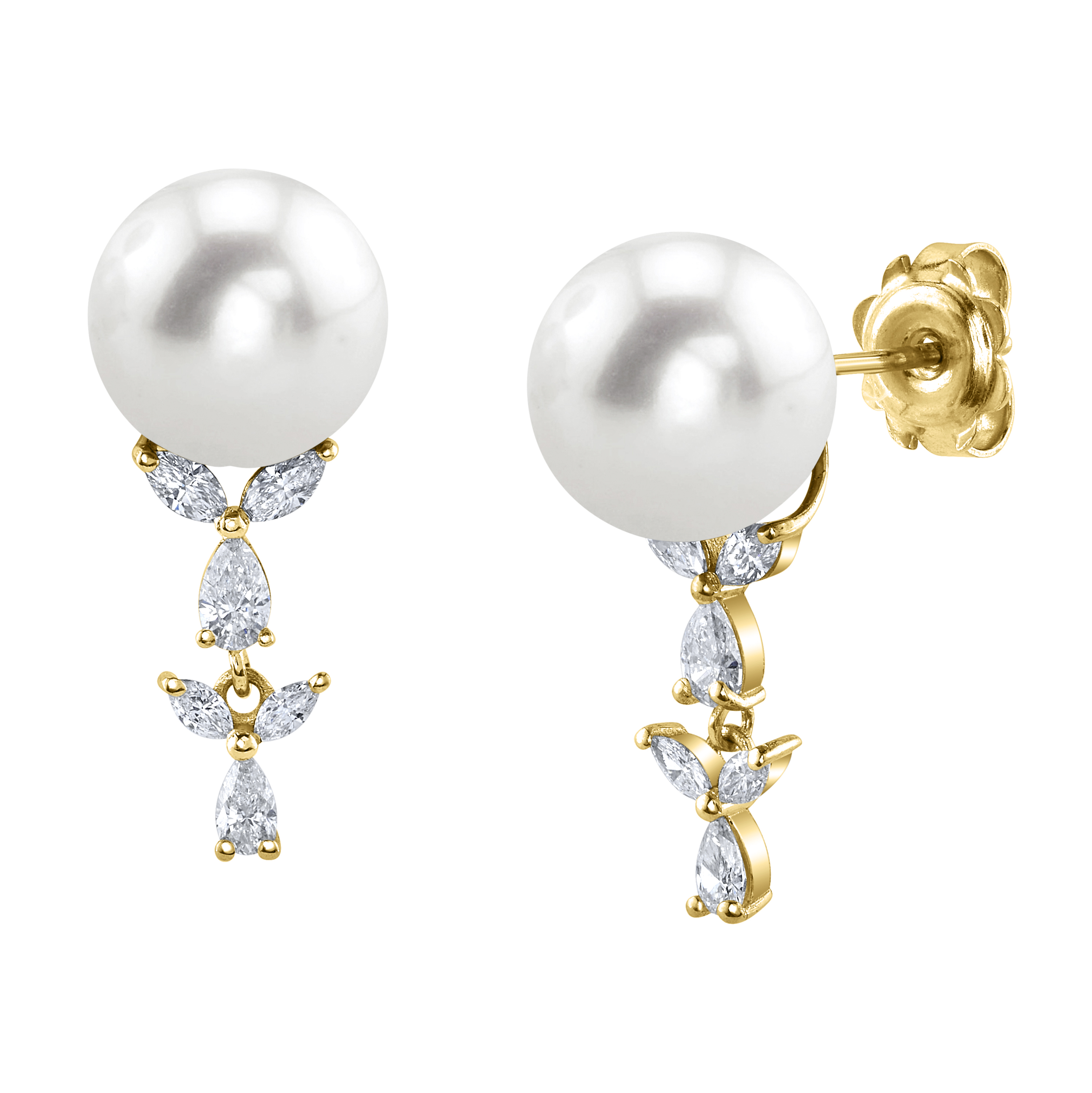 White South Sea Pearl & Diamond Kiara Earrings