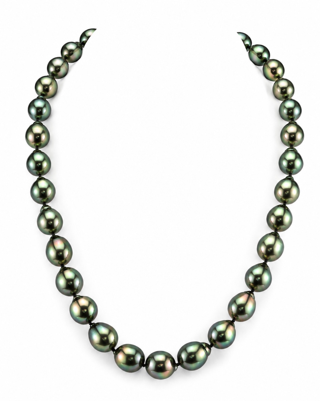 9-11mm Pfauenfarbene Tahiti Südsee Barock-Perlenkette