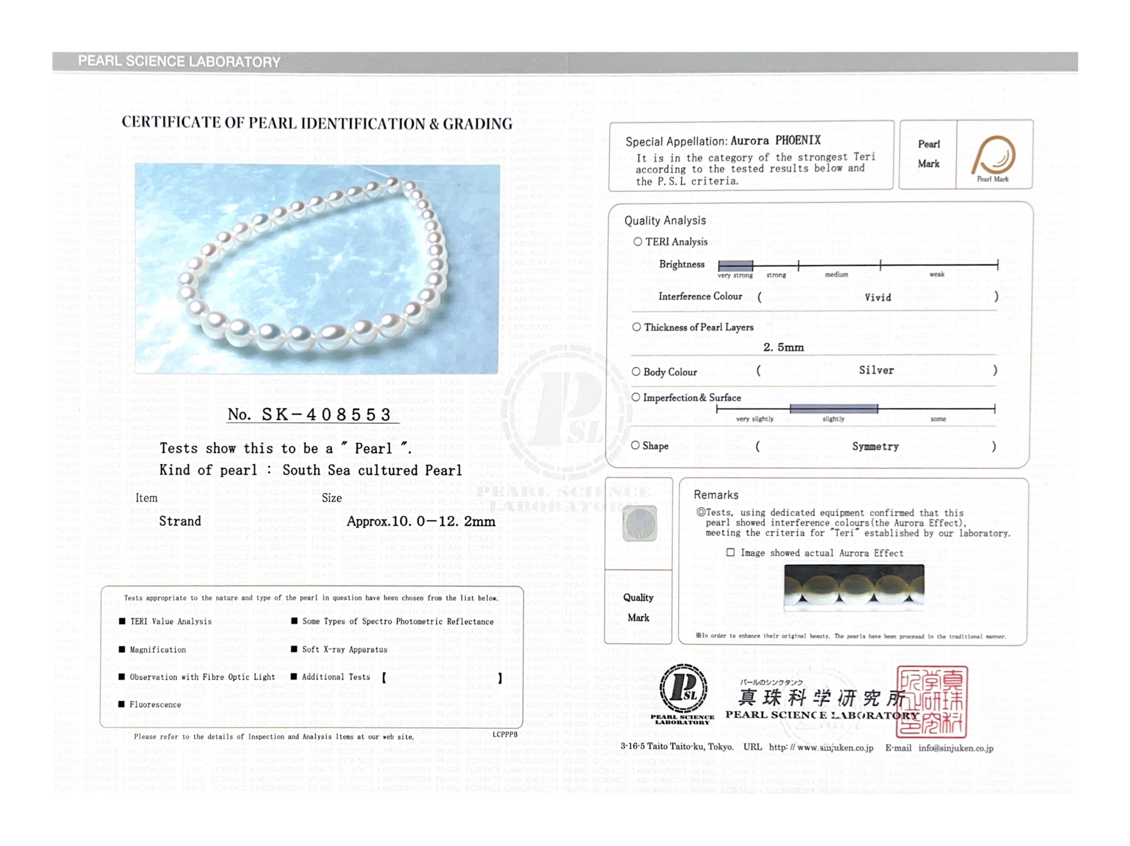 10-12mm White South Sea Drop Shape Pearl Necklace - PSL Certified - Model Image