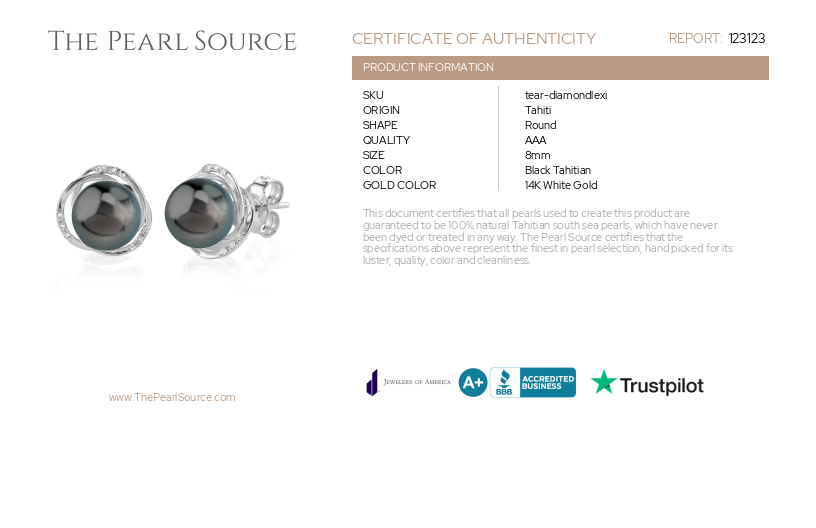 ~Tahitian South Sea Pearl and Diamond Lexi Earrings-Certificate~